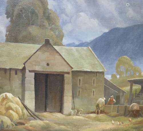 Eric Newton (1901-1970), oil on canvas, Hill Farm, signed wi...