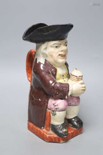 A mid 19th century Hearty Good Fellow Toby jug, height 25cm