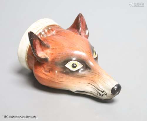 An early 19th century English porcelain 'Tally Ho' fox head ...