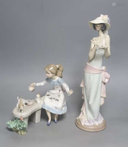 A Lladro figure, 'Tea Time', no. 5470 and another, 'Meal Tim...