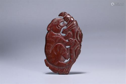 A CHINESE JADE CARVING OF TIGER
