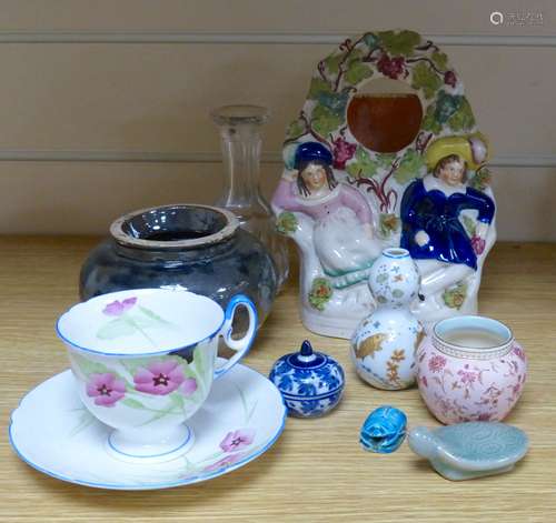 A group of ceramics including a Shelley cup and saucer, a St...