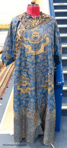 An early 20th century Chinese Summer robe, worked on fine ga...