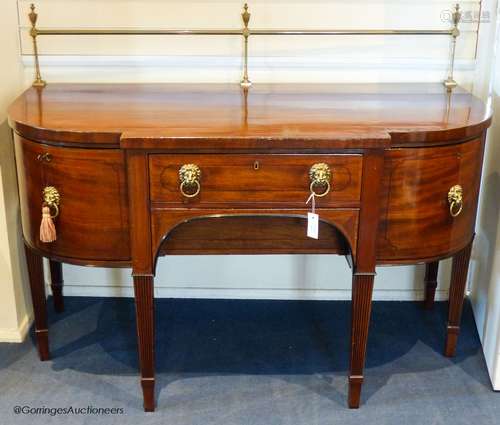 A George III mahogany bow-breakront sideboard, 152cm long, 1...