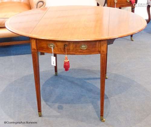 A George III Sheraton period mahogany and satinwood banded o...