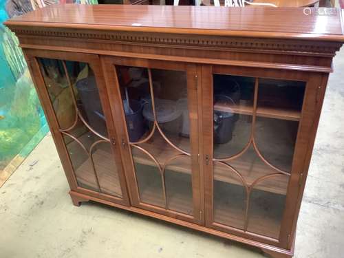 A George III mahogany bureau cabinet, length 111cm, depth 58...