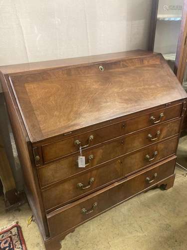 A George III mahogany bureau, width 106cm, depth 52cm, heigh...