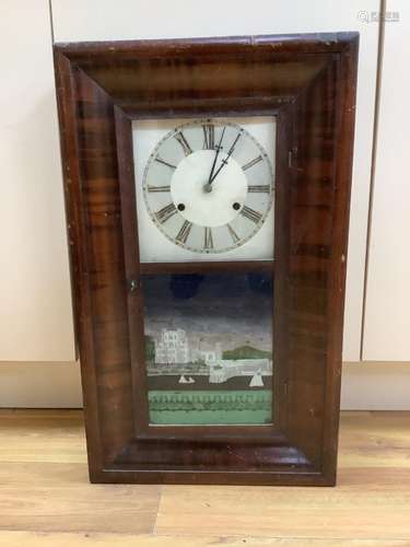 An American wall clock, by Jerome & Co, height 66cm