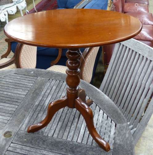A 19th century style mahogany tilt top occasional table, 55c...