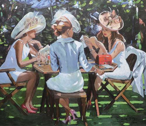 Sherree Valentine Daines, embellished canvas on board, Summe...