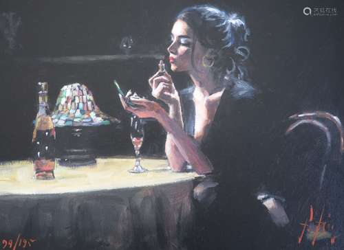 Fabian Perez, hand embellished canvas on board, Eugenia III,...