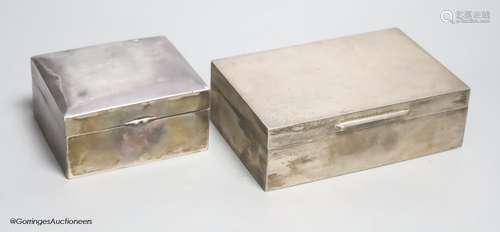 A 1950's engine turned silver cigarett box by Asprey & Co, 1...