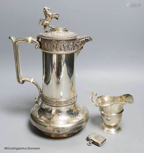 A Victorian Elkington & Co silver plated hot water jug, 27.7...