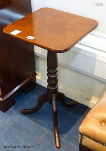 A 19th century mahogany tripod occasional table, base 36.5 c...