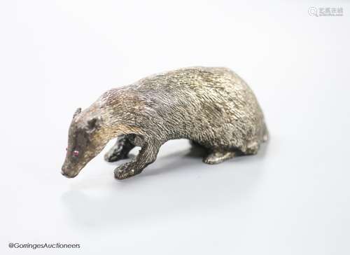 A modern free standing miniature model of a badger, with cab...