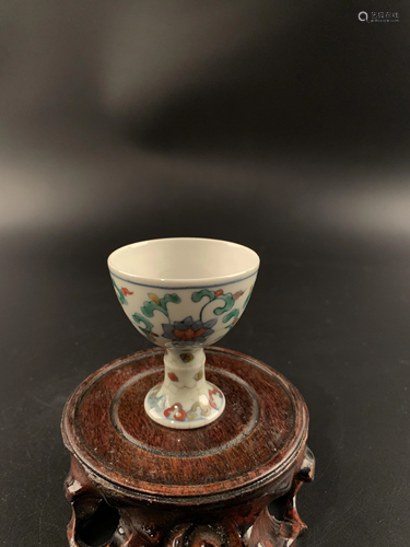 Chinese Doucai Flower Cup