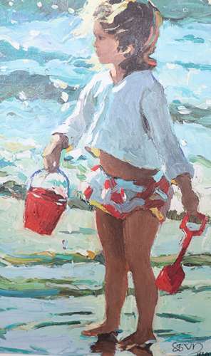 Sherree Valentine Daines, hand embellished canvas, Seaside S...