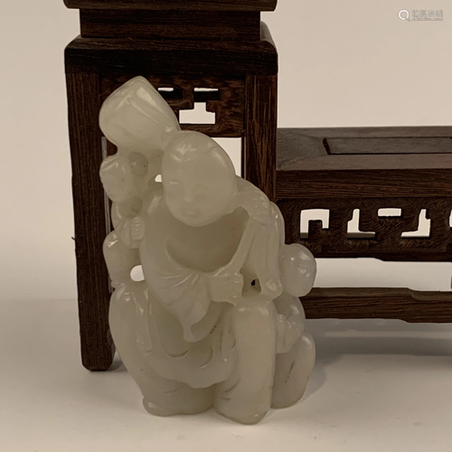 Chinese White Jade Carving of Chrild