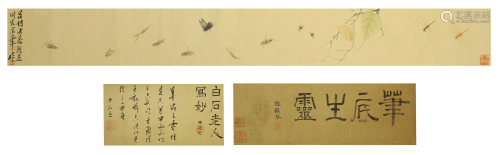 A CHINESE PAINTING DEPICTING INSECTS