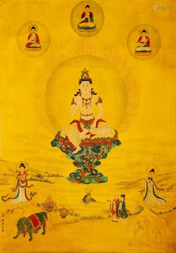 Chinese  Painting Of Buddha Statue - Ding Guanpeng