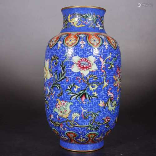 Chinese Qing Dynasty Qianlong Blue Ground 