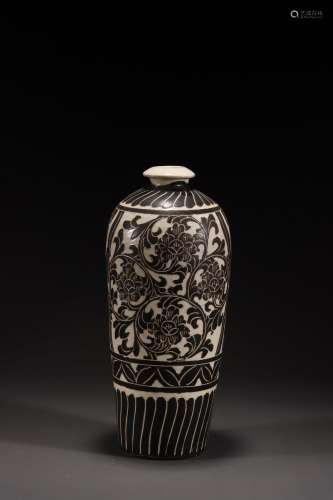 Chinese Cizhou Kiln Porcelain Plum Bottle