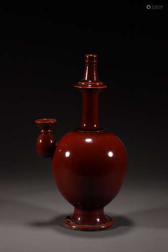 Chinese Tang Dynasty Red Glazed Porcelain Bottle