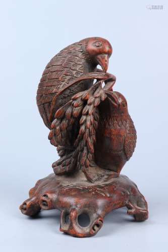 Chinese Agarwood Double Eagle Ornaments