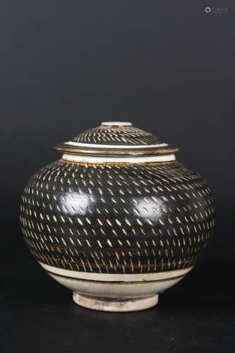 Chinese Black Glazed Jar