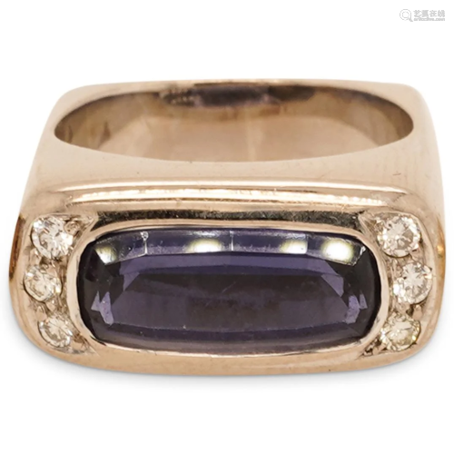 18k Gold, Sapphire and Diamond Ring