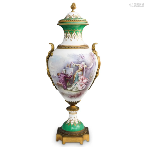 Large Antique Sevres Porcelain Urn