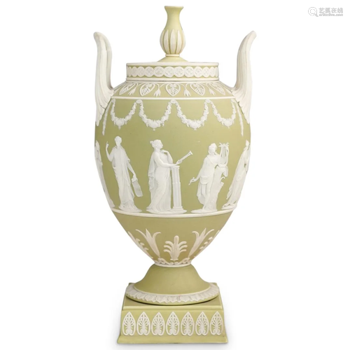 Wedgwood Green Jasperware Urn