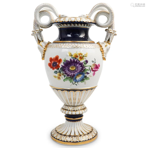 Meissen Serpentine Porcelain Urn