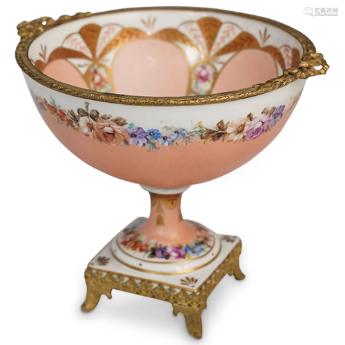 Limoges Porcelain and Bronze Center Bowl