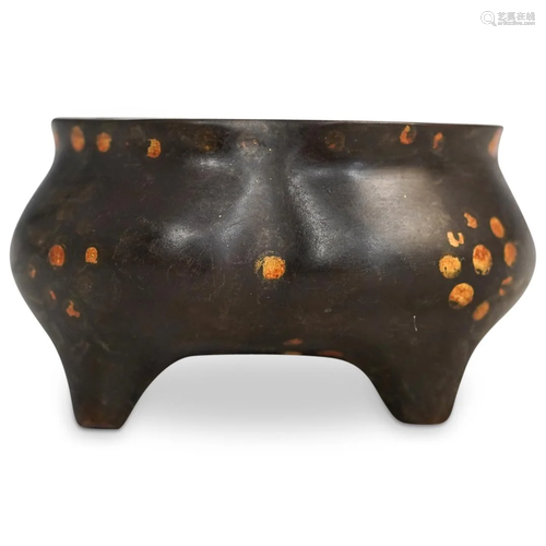 Japanese Incense Burner Bronze Bowl