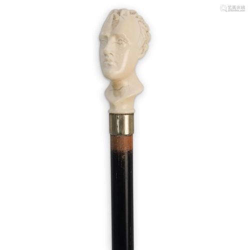 Victorian Figural Bone Walking Stick