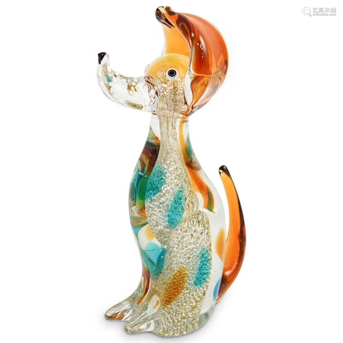 Murano Glass Dog Sculpture