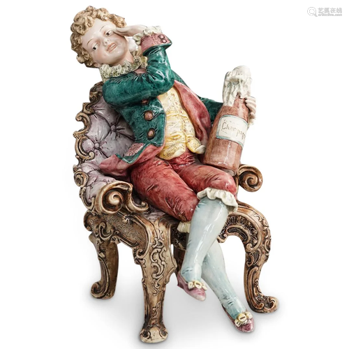 Large Majolica Porcelain Figure