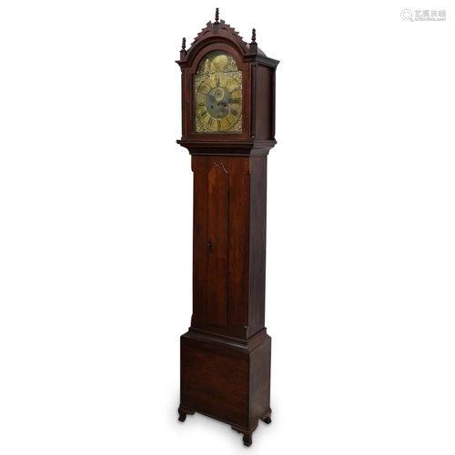 Antique New England Cherry Tall Case Clock