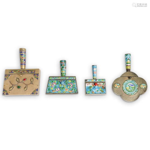 (4Pc) Chinese Enameled Silent Butlers