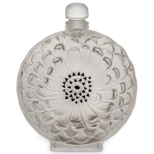 Large Lalique Crystal Dahlia Perfume Bottle