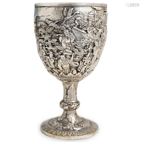 Chinese Export 900 Silver Goblet