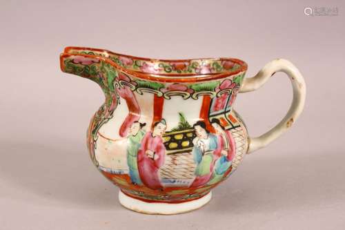 A 19TH CENTURY CHINESE CANTON FAMILLE ROSE PORCELAIN POURING...