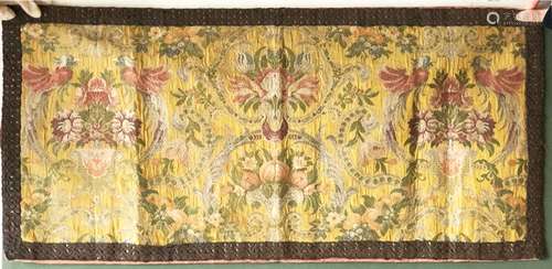 A 17TH CENTURY STYLE WOVEN AND SILK EMBROIDERED TAPESTRY PAN...