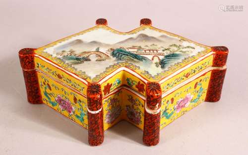 A CHINESE FAMILLE ROSE PORCELAIN BOX & COVER - the li decora...