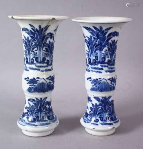 A PAIR OF 19TH CENTURY OR LATER CHINESE BLUE & WHITE PORCELA...