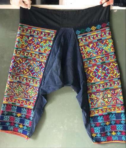 CHINESE MINORITY PEOPLE'S, a pair of Ethnic trousers, cotton...