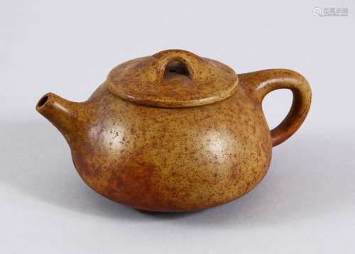 AN UNUSUAL CHINESE YIXING TEAPOT, with marks to inner lid an...