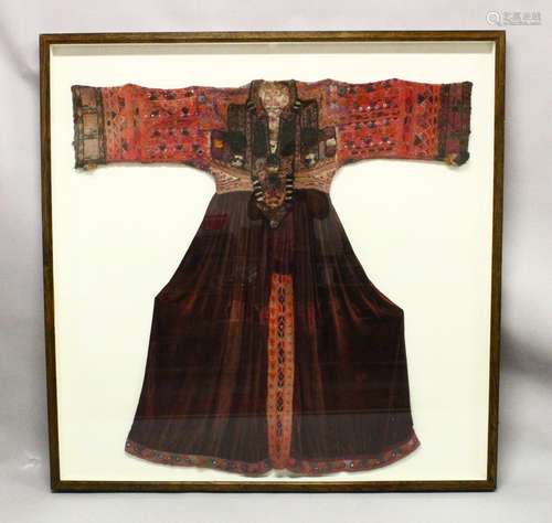 A 19TH CENTURY OR EARLIER UZBEK OR TIBETAN DRESS, with embro...