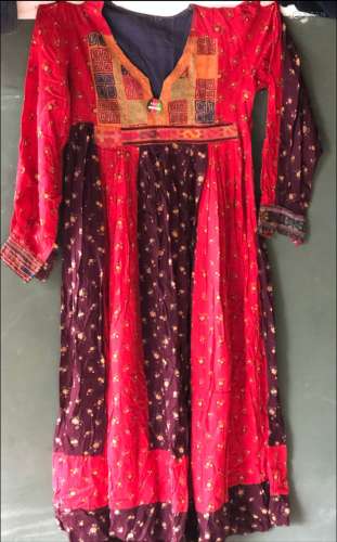 AN AFGAN DRESS, 20th Century, decoratively embroidered front...